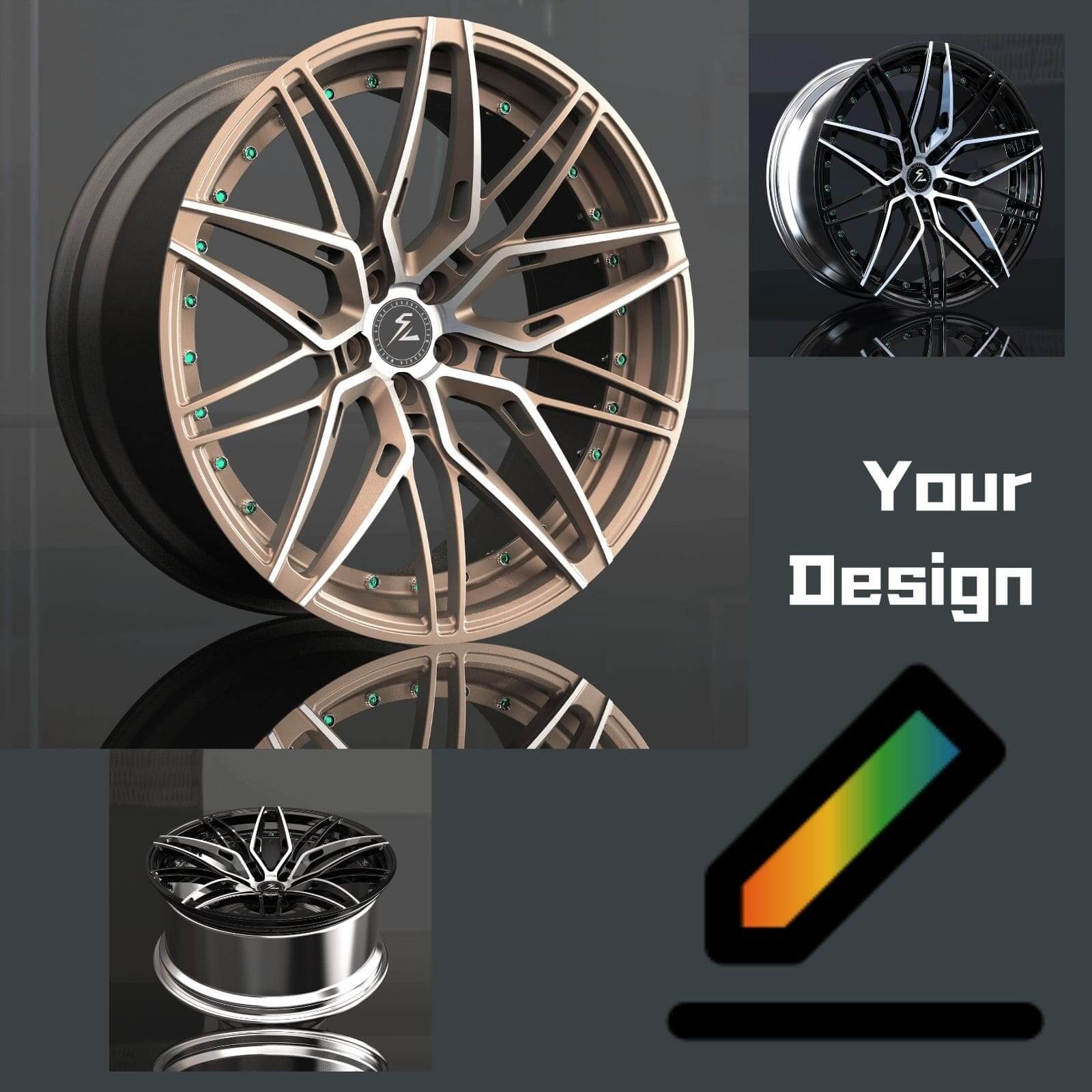 Tesla Model 3 performance wheels,custom forged lightweight and aggressive rims available in 18,19,20,21,22 inch.