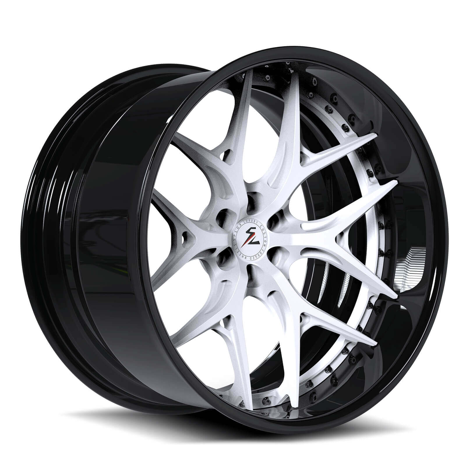SD-02 6-Lug black and white deep dish luxury forged wheels for Audi SQ8 - custom aftermarket rims