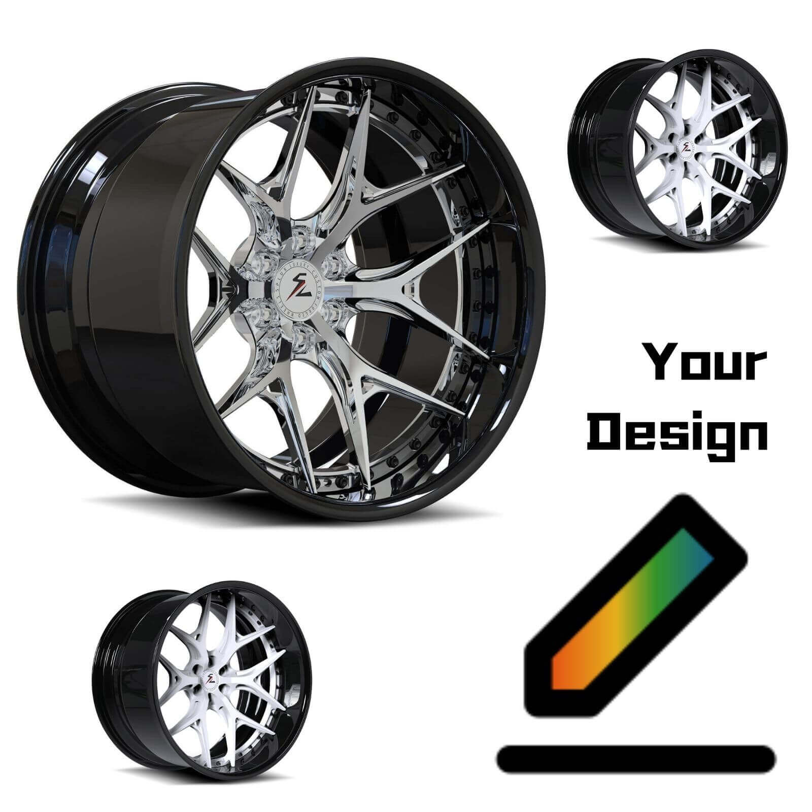 SD-02 6-Lug deep dish luxury custom forged wheels for Chrysler Crossfire - aftermarket rims