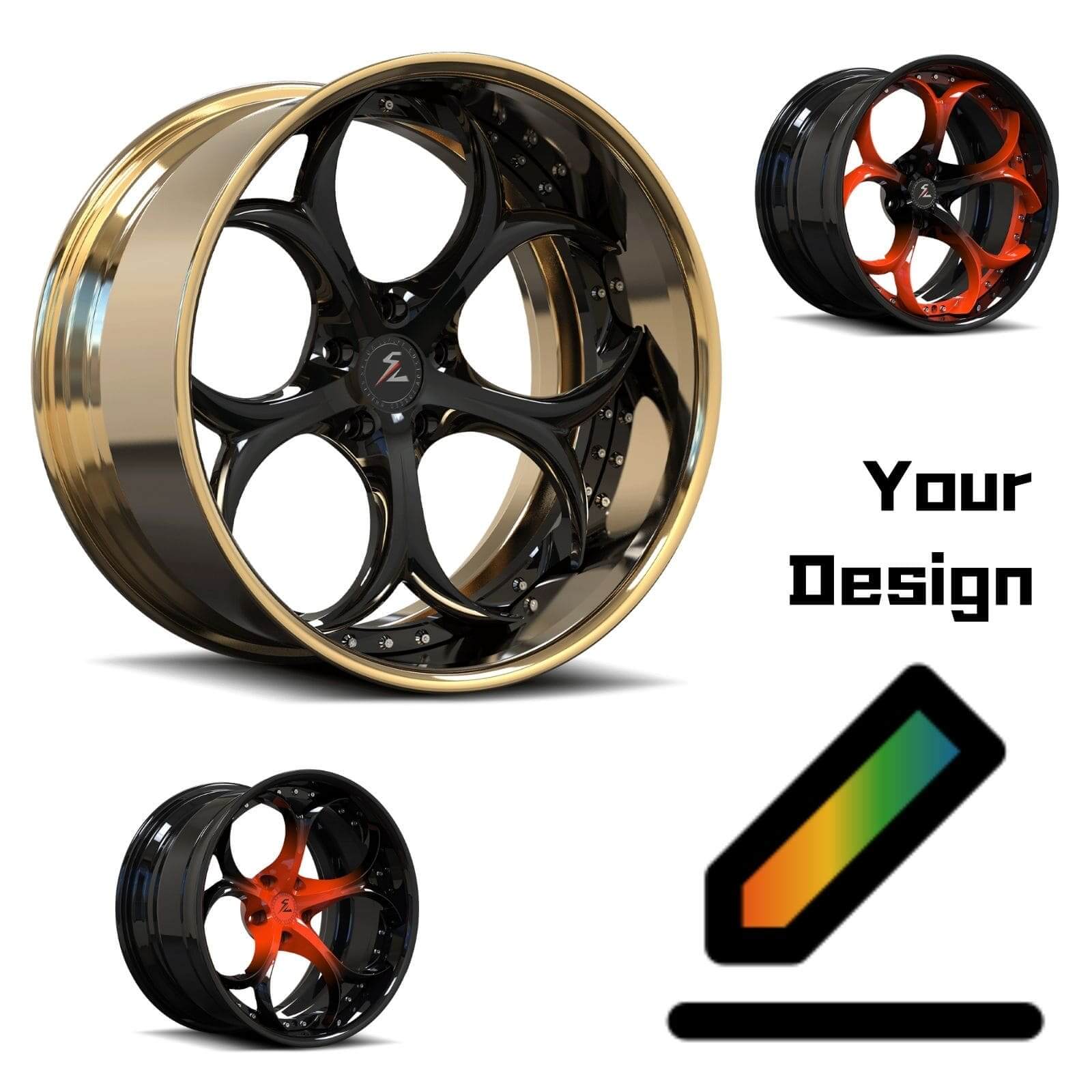 SD-03 deep dish luxury custom forged wheels for 2022 GMC Sierra - aftermarket rims