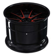 SD-04 red black forged wheels for S500 - deep dish 2-piece custom rims