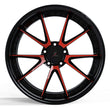 SD-04 red black forged wheels for Camaro - deep dish aftermarket alloys