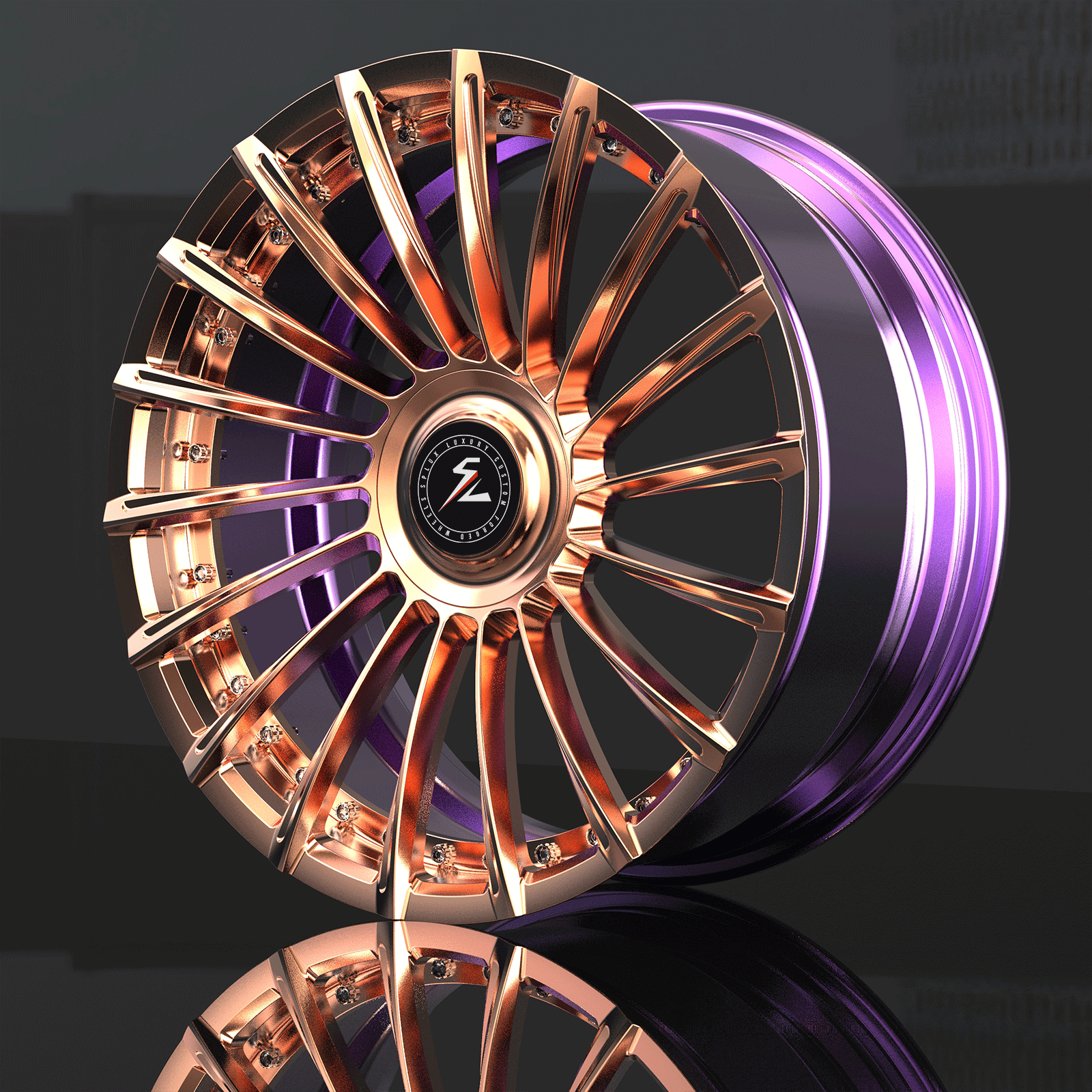SL-C23 gold black forged wheels for 2010 Escalade - max concave alloys