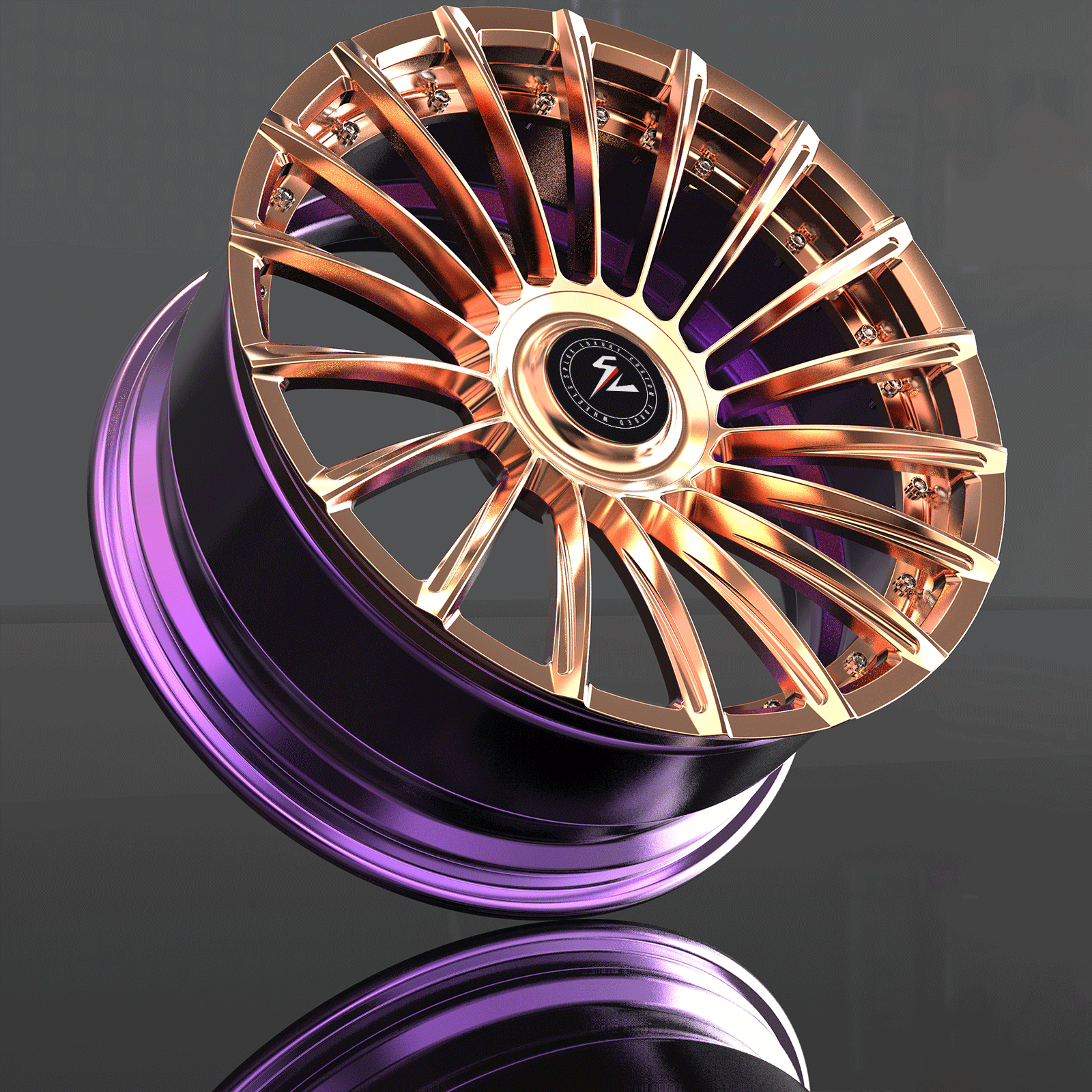SL-C23 gold black forged wheels for 2010 Cadillac Escalade - custom wheels
