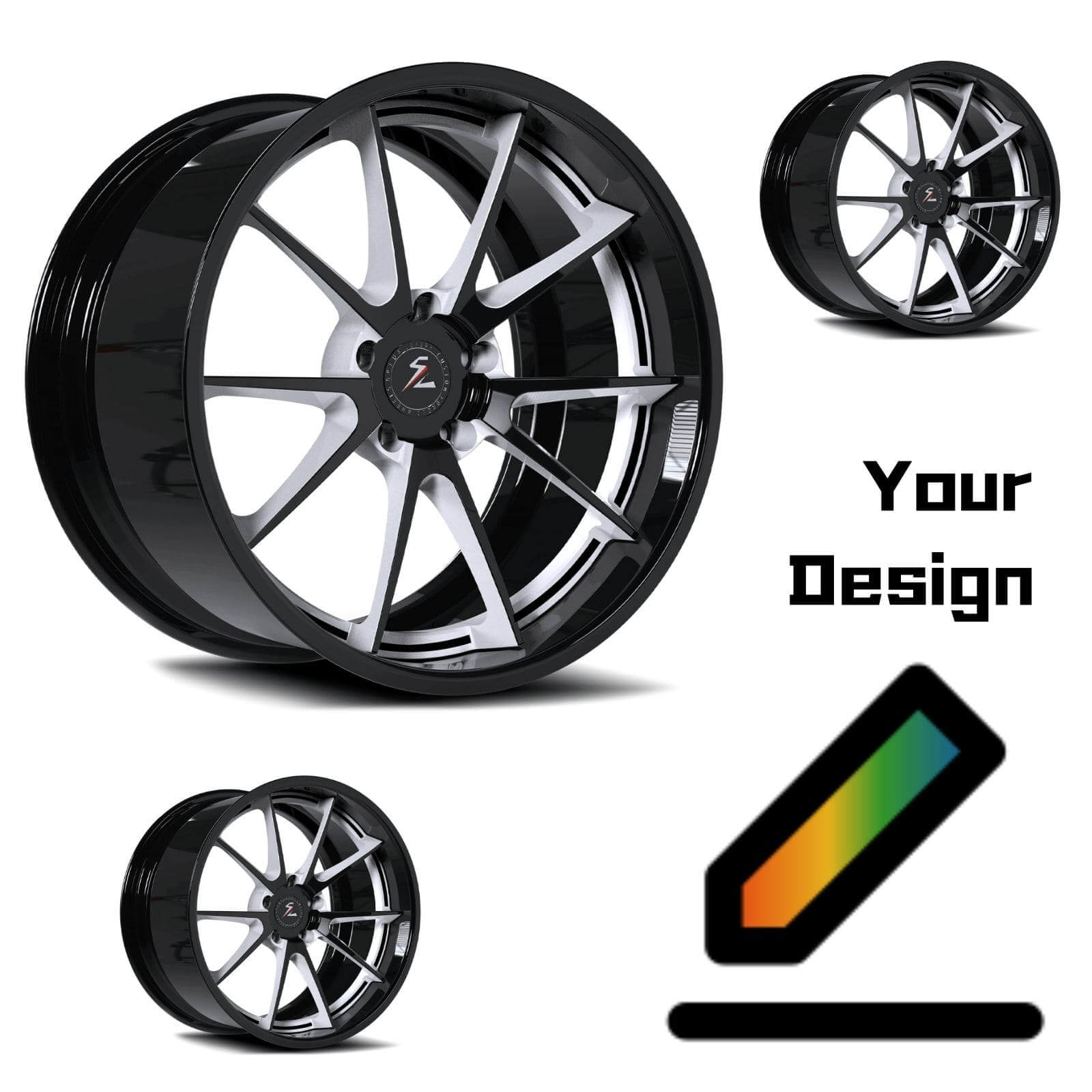 SF-04 lightweight forged wheels for Chevrolet El Camino - fully custom multi-spoke alloys