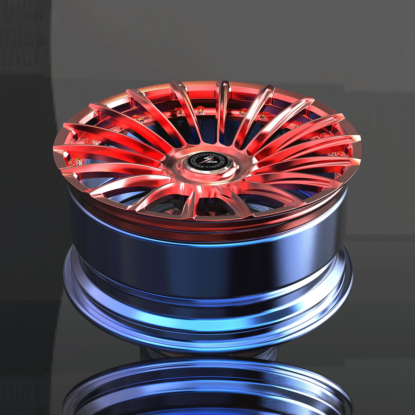 SL-C23 polished red black forged wheels for 2010 Cadillac Escalade ESV - custom rims