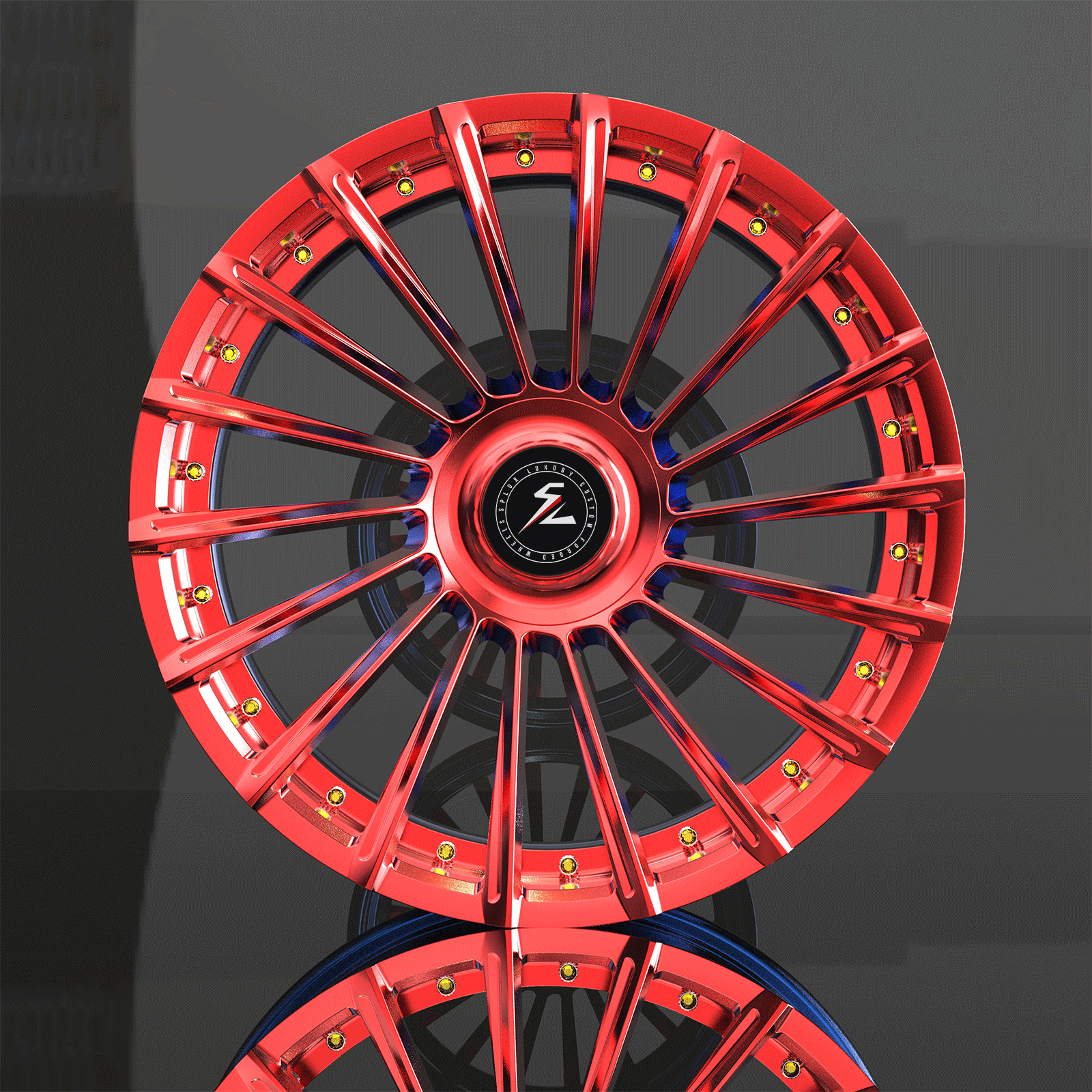 SL-C23 polished red black forged wheels for Cadillac - luxury aftermarket rims