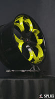 accelerate yellow corvette aftermarket rims with deep lip style. custom for c8 stingray and z51.
