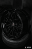 Splux SC-02 custom forged 2-piece black wheels for 2012 Model S. Aggressive, concave, deep dish 21-inch luxury aftermarket rims.