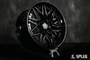 Splux SC-02 custom forged 2-piece black rims for 2012 Tesla Model S. Aggressive, concave, deep dish 21-inch luxury aftermarket wheels.