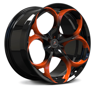 SC-07M orange and black forged wheels for 2003 Dodge Viper - aftermarket rims