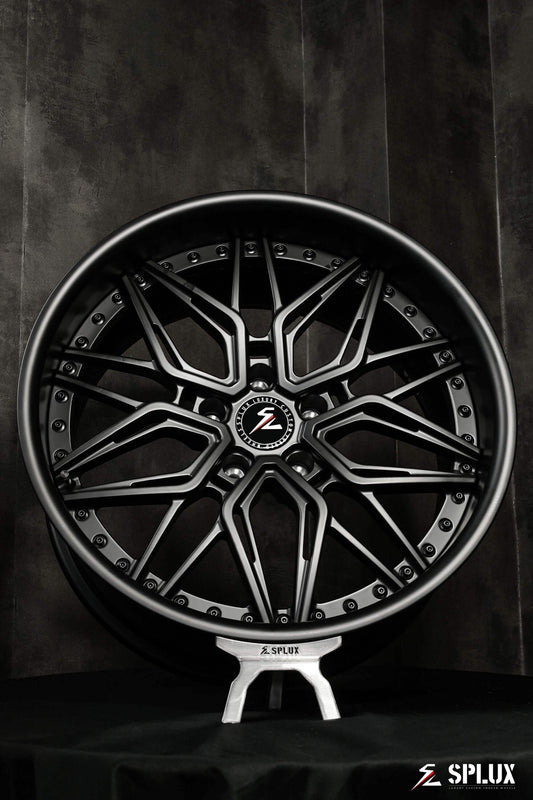 Wide rims for c10 chevy 1969 custom forged 2-piece satin black wheels, 20-inch aggressive deep dish design, luxury aftermarket rims.