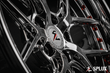 Splux SD-02 custom forged 2-piece chrome y-spoke wheels with orange rivets and deep dish lip for 2020 Ford Mustang, 20-inch