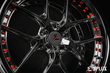 Splux SD-02 custom forged 2-piece y-spoke chrome wheels with orange rivets and deep dish lip for 2020 Ford Classic Mustang Convertible, 20-inch