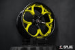 actual 2020 corvette in accelerate yellow rims. custom color matched corvette color. deep dish wheels for sale.