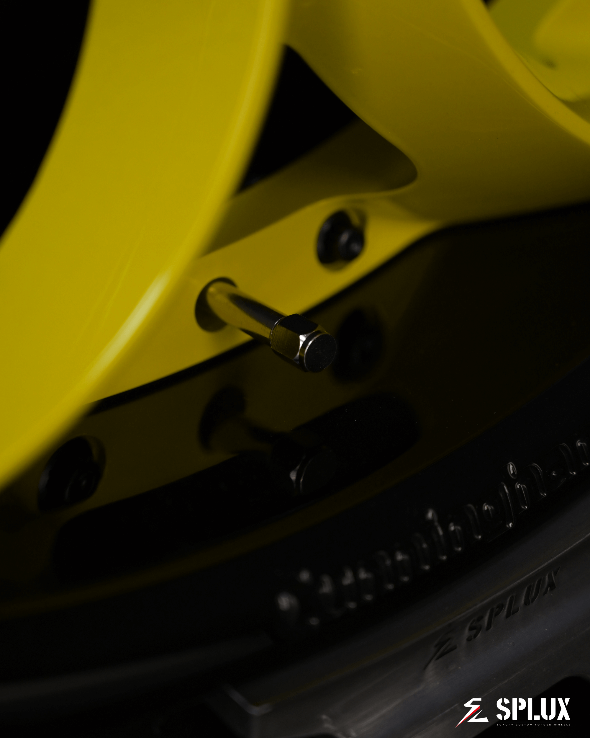 custom c8 corvette competition yellow finish deep dish wheels from sd-03.