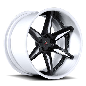 SD-07 white and black 2-piece forged wheels for 2026 Dodge Charger Scat Pack Plus - custom aftermarket rims