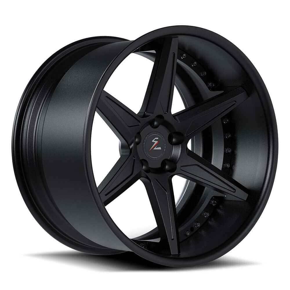 SD-07 black 6-spoke forged wheels for Dodge Charger - aftermarket rims