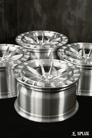 2024 Civic wheels by Splux SC-02. Brushed aluminum, silver, concave, 18-inch custom forged monoblock.