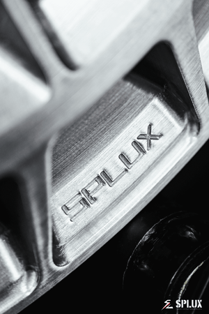 Splux SC-02 18-inch Type R wheels for sale. Custom forged monoblock, brushed aluminum, silver finish, concave.