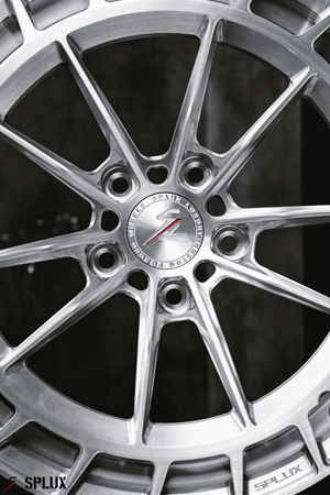 Custom 2024 Honda Civic wheels by Splux SC-02. 18-inch, brushed aluminum, silver, concave forged monoblock.