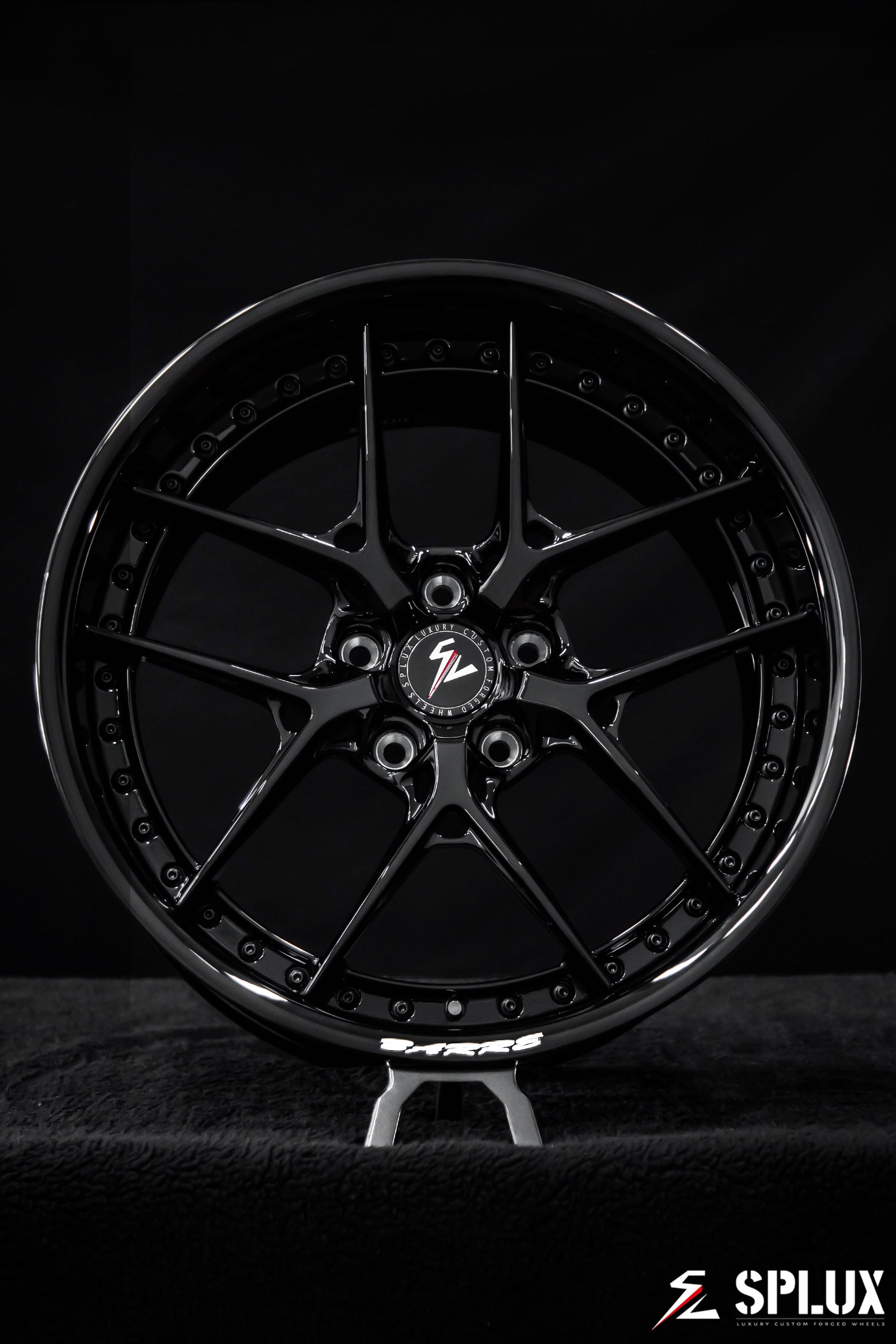 1967 Camaro with black camaro rims, SD-02 forged 2-piece wheels in piano black with deep dish and custom white engraving