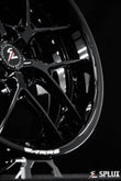 Piano black SD-02 wheel with deep dish concave profile and visible hardware