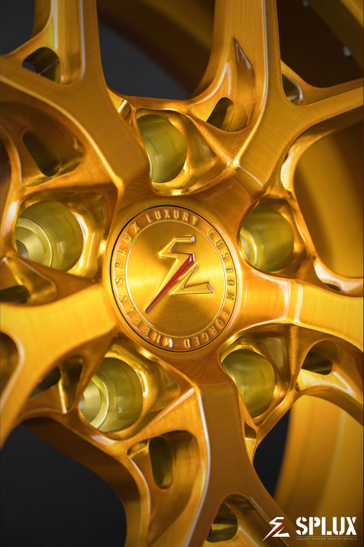 1968 Camaro rims with a brushed dark gold center detail