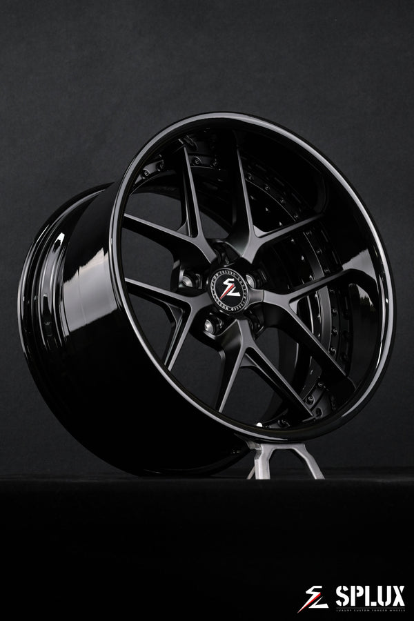 1970 nova black wheels on a 1970 Chevy Nova with SD-02R forged 2-piece wheels, satin black spokes and piano black rivets