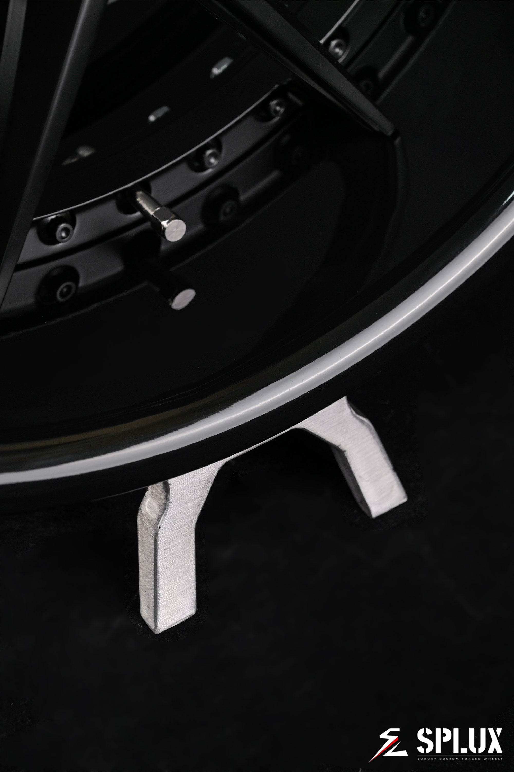 SD-02R forged wheel with y-spoke pattern and satin black finish