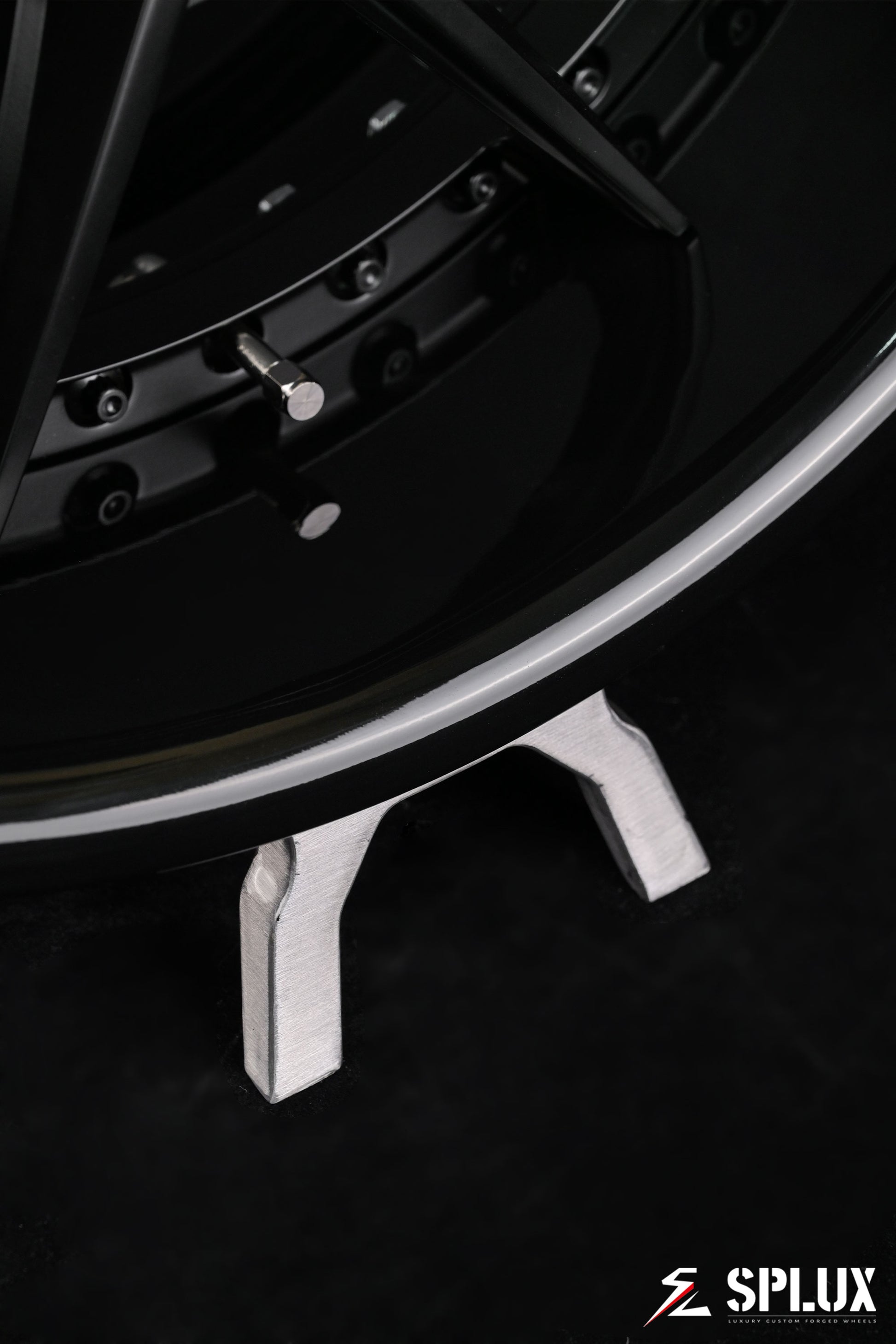 SD-02R forged wheel with y-spoke pattern and satin black finish
