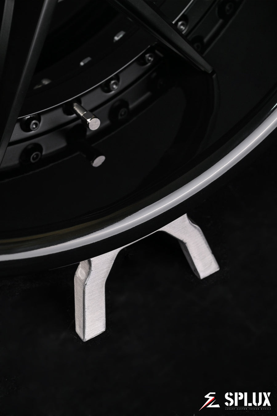 SD-02R forged wheel with y-spoke pattern and satin black finish