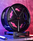 monte carlo ss wheels low angle view highlighting black deep dish rims