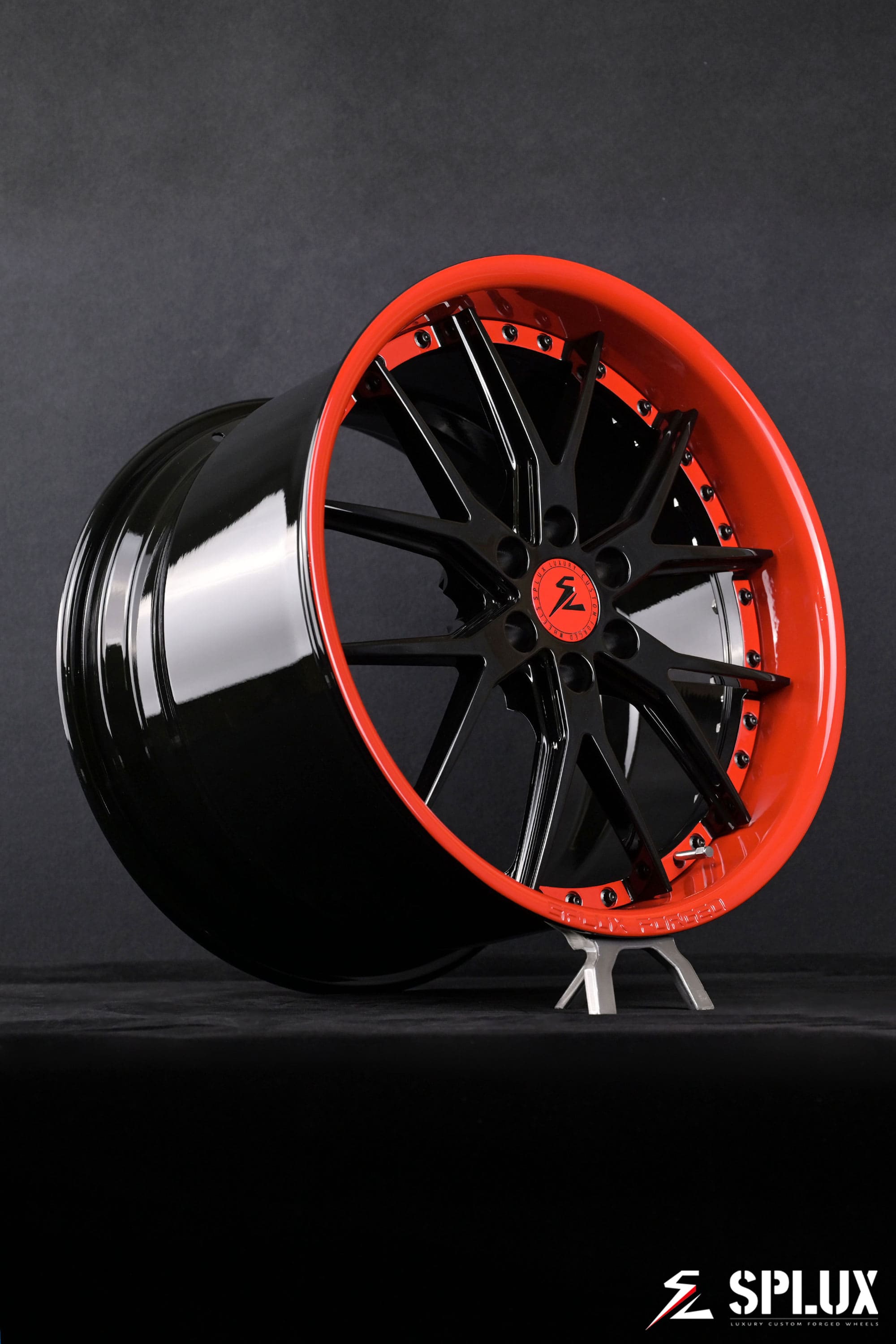 2003 Dodge Viper wheels with a gloss red lip