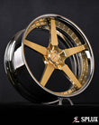 Chrysler 300C with SD-06 wheels featuring a chrome barrel and gold spokes