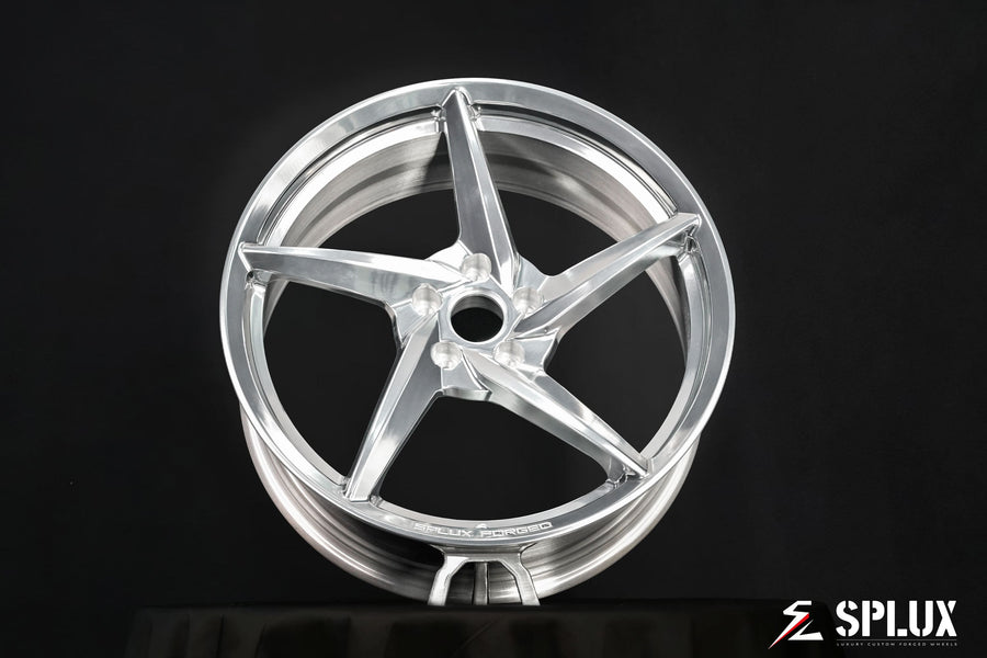 SC-09M forged wheels full vehicle side profile showing 20-inch Dodge Challenger R/T fitment