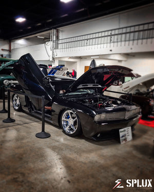 challenger with concave wheels side profile showing polished aluminum 20-inch SC-09M fitment