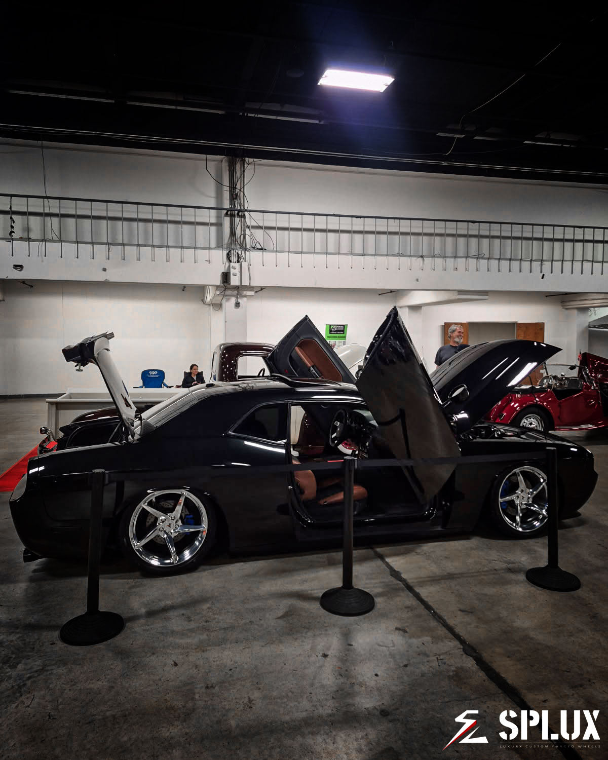 challenger with concave wheels rear angle stance shot highlighting classic Dodge Challenger R/T presence