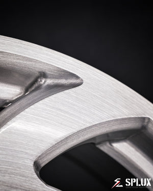 Brushed SA-10 forged wheel on a Camaro SS with five lug holes and directional design