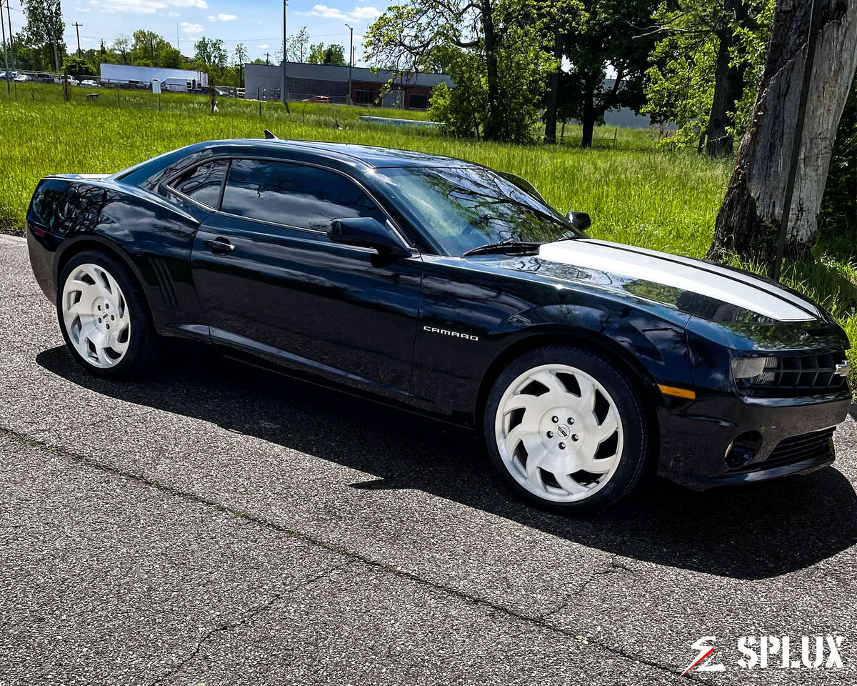 2010 Camaro SS rear wheel detail, SA-10 forged wheels with brushed finish and aggressive design