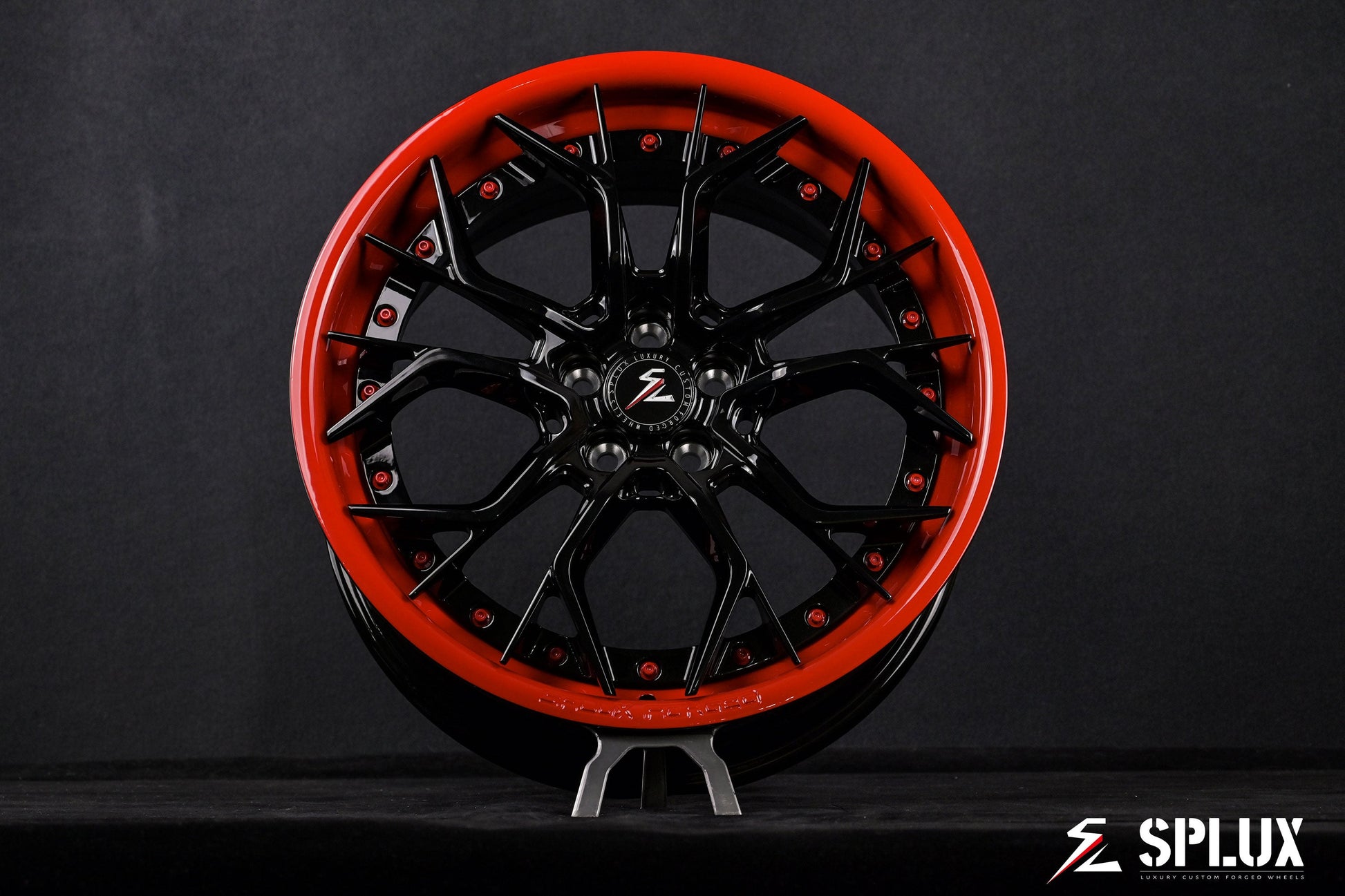 2011 wrx aftermarket wheels gloss black spokes with gloss red lip detail