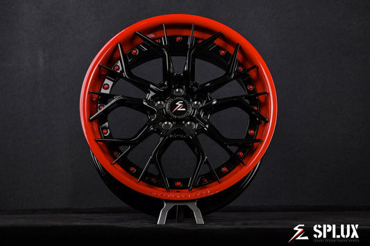 2011 wrx aftermarket wheels gloss black spokes with gloss red lip detail