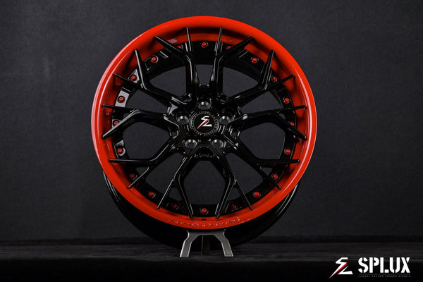2011 wrx aftermarket wheels gloss black spokes with gloss red lip detail
