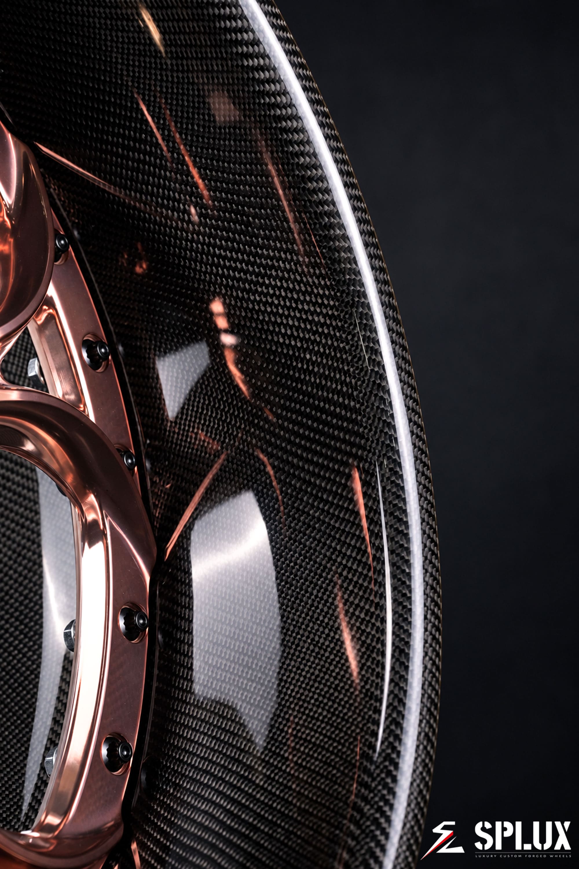 SD-03 wheel spoke profile in polished light rose gold