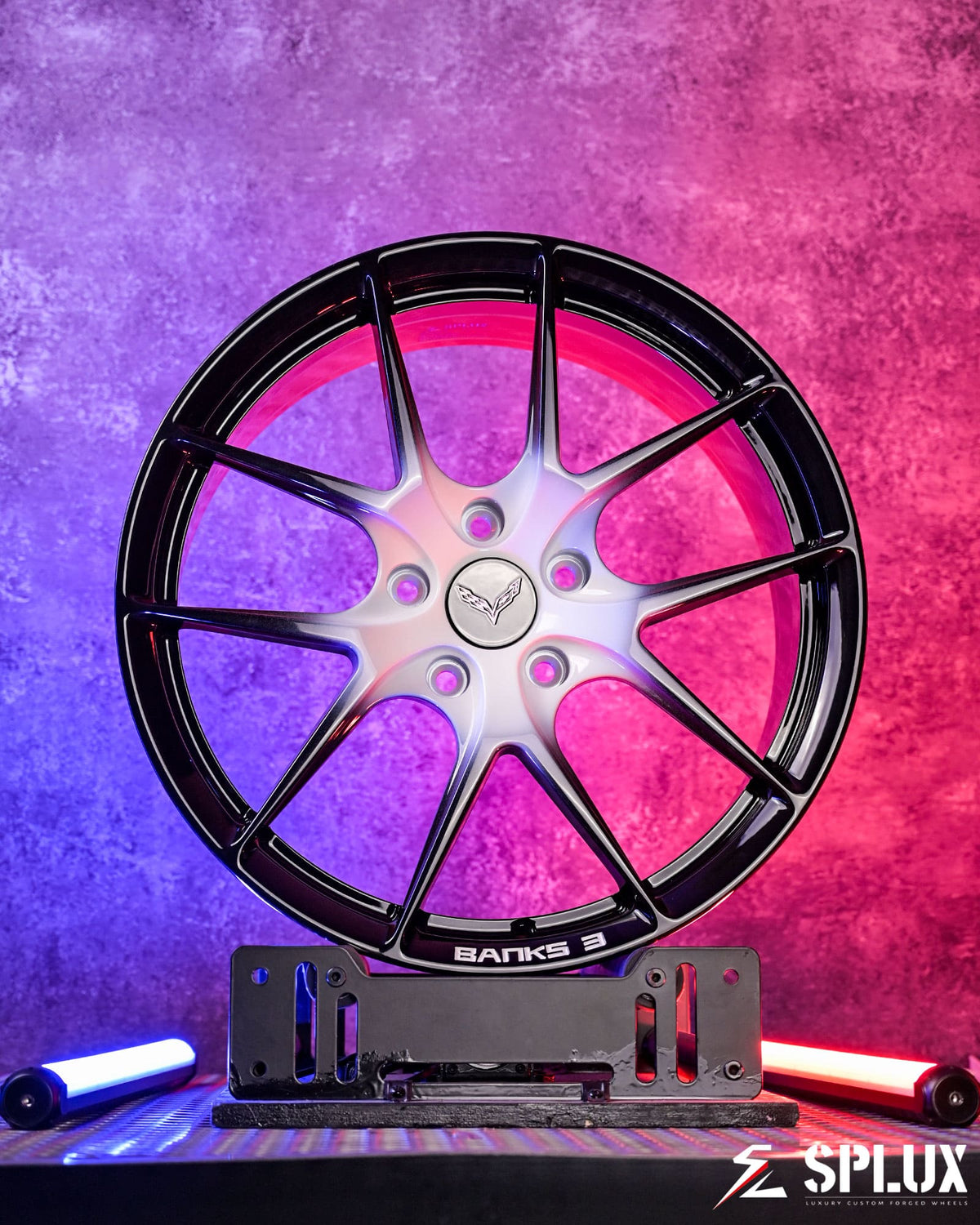 SL-04 forged wheels wide stance rear composition on Corvette C7 Z51