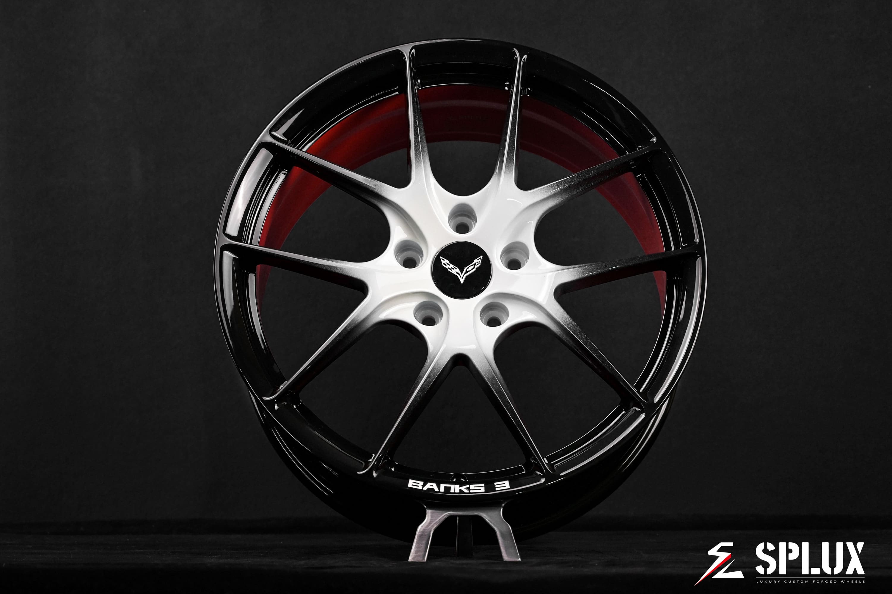 SL-04 forged wheels rear stance angle emphasizing monoblock wheel depth