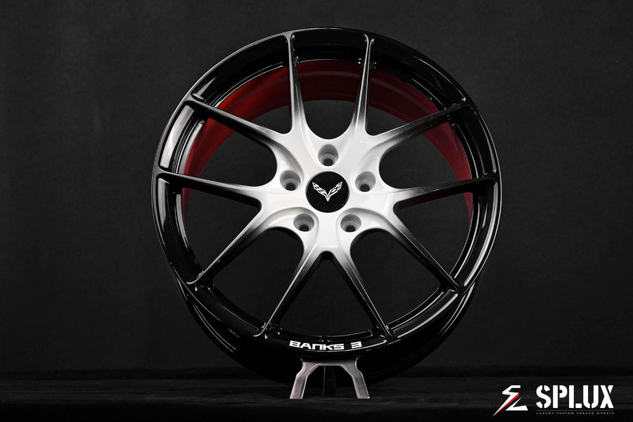 SL-04 forged wheels rear stance angle emphasizing monoblock wheel depth