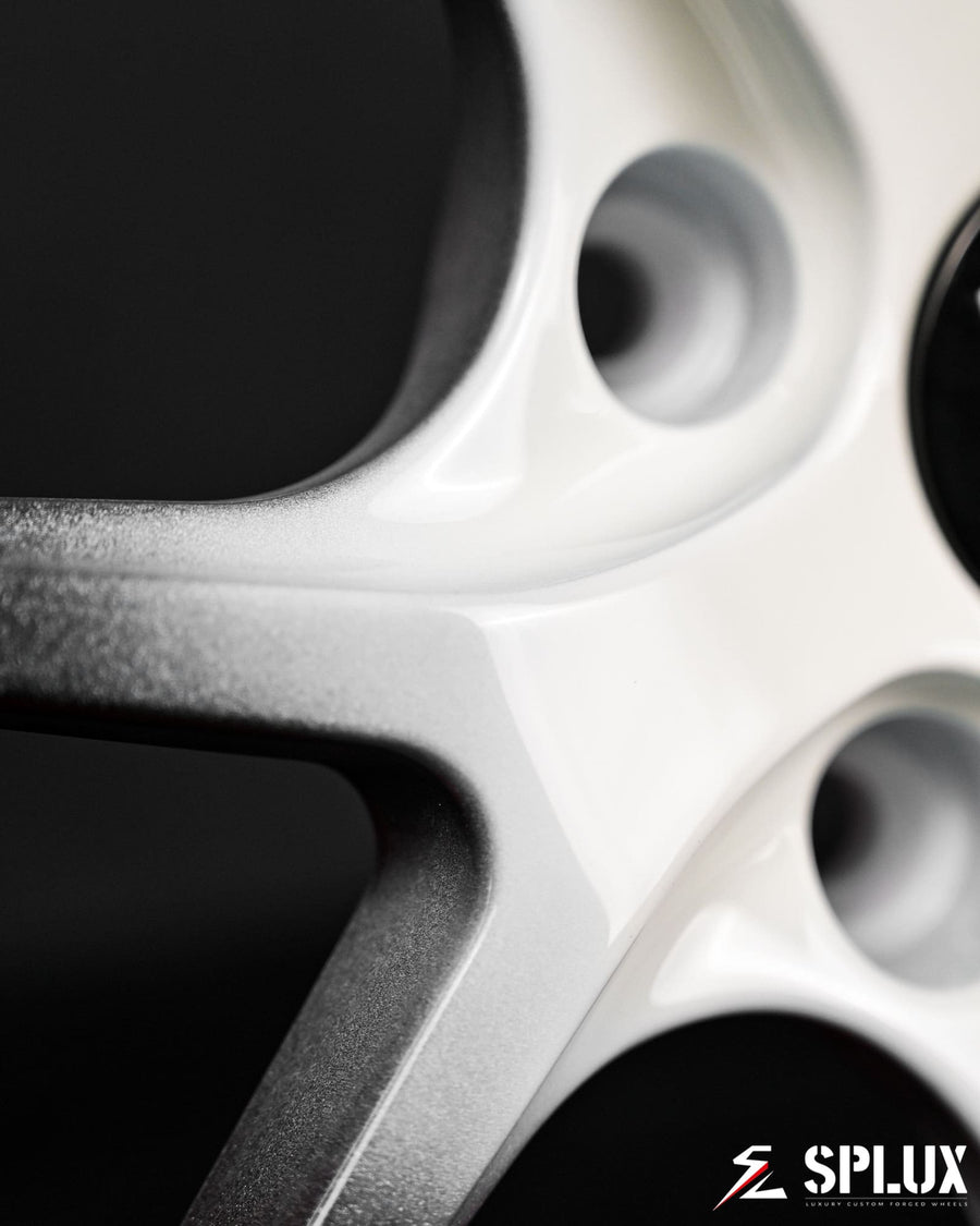 SL-04 forged wheels custom C7 emblem center cap macro texture inspection