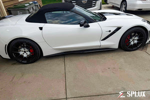 custom wheels for c7 corvette z51 side angle showing Pearl White fade and Piano Black barrel