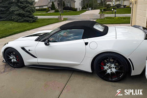 custom wheels for c7 corvette z51 close-up detail of Gloss Red inner barrel and y-spoke forged design